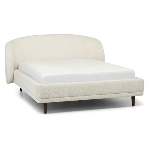 Kayra Queen Upholstered Bed - Ivory Bouclé
