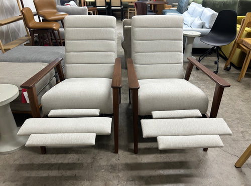Pair of Ellow 28.5in Reclining Lounge Chairs - Ashford Gray