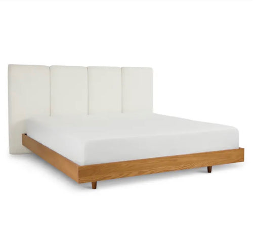 Noel King Headboard - Lunaria White Bouclé