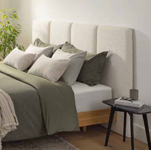 Noel King Headboard - Lunaria White Bouclé