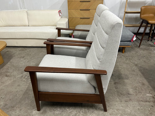Pair of Ellow 28.5in Reclining Lounge Chairs - Ashford Gray