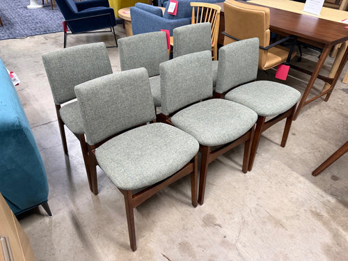 Set of 6 Nosh Dining Chairs - Walnut And Hemlock Green