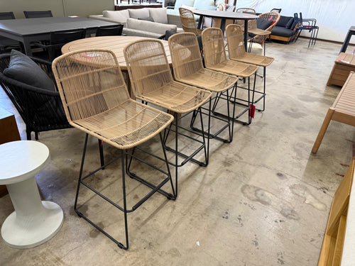 Set of 3 Selka Outdoor Counter Stools  - Natural