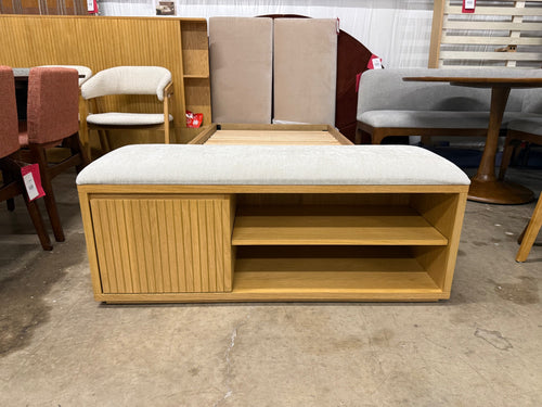 Kouva 47" Bench - Natural Oak And Santolina Gray