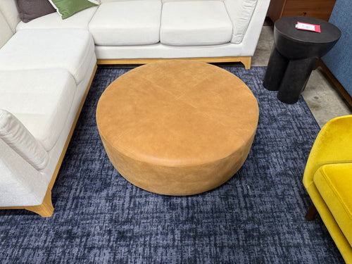 Avery 36" Leather Ottoman - Dakota Tan