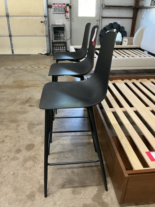 Set of 3 Svelti Bar Stools - Pure Black
