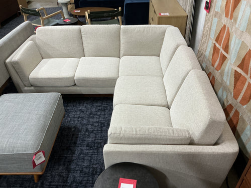 Ceni 88" Corner Sectional & Chair Set - Chalk Gray