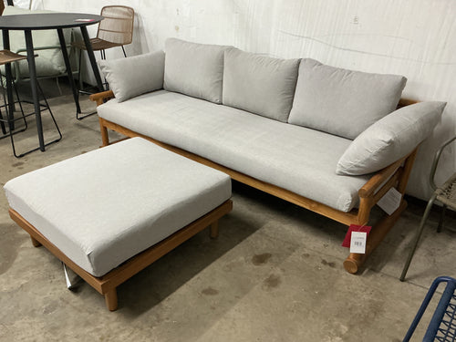 Four Hands Fremont Teak Outdoor Sofa & Ottoman