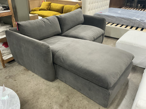 Leigh 86" Velvet Reversible Storage Sectional - Hale Warm Gray