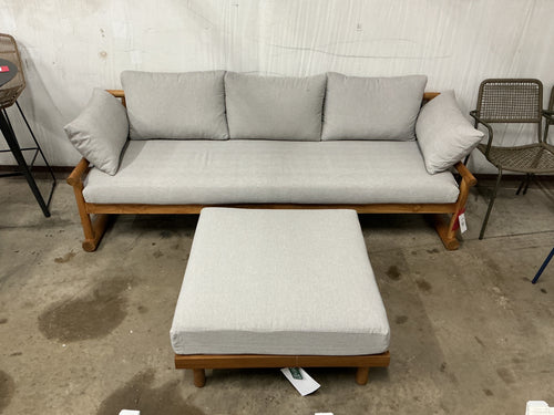 Four Hands Fremont Teak Outdoor Sofa & Ottoman