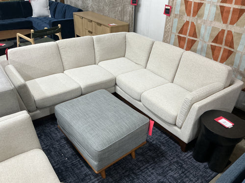 Ceni 88" Corner Sectional & Chair Set - Chalk Gray