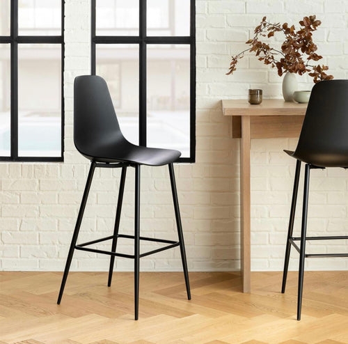 Set of 3 Svelti Bar Stools - Pure Black