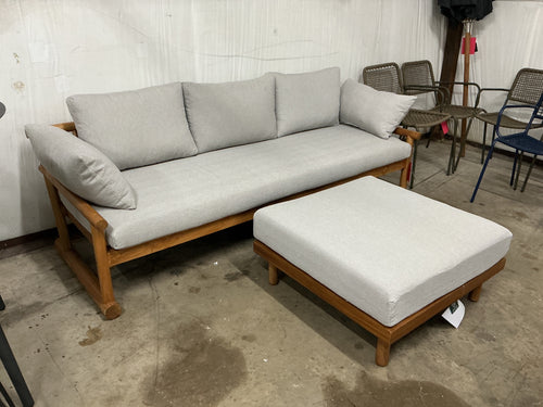 Four Hands Fremont Teak Outdoor Sofa & Ottoman