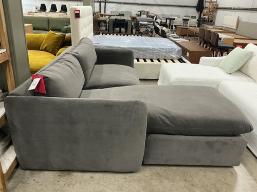 Leigh 86" Velvet Reversible Storage Sectional - Hale Warm Gray