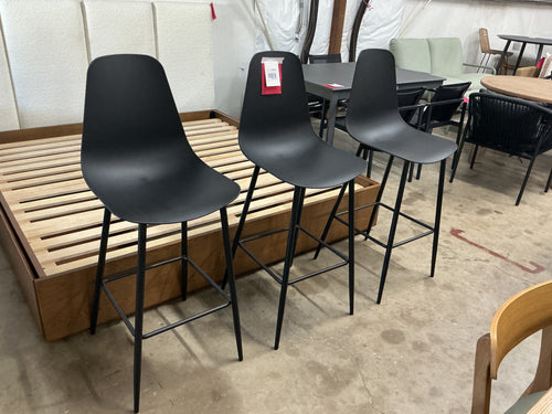 Set of 3 Svelti Bar Stools - Pure Black