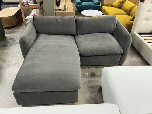 Leigh 86" Velvet Reversible Storage Sectional - Hale Warm Gray