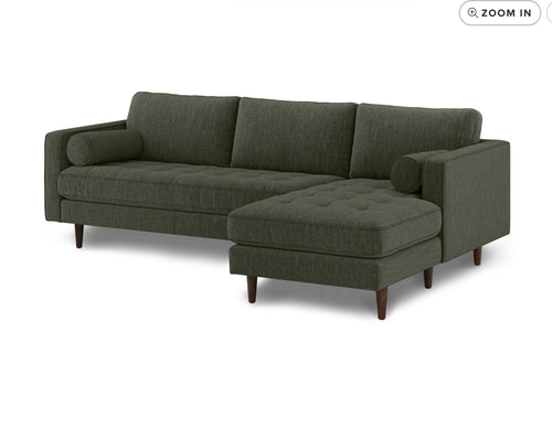 Sven 100" Tufted Right Sectional - Fir Green