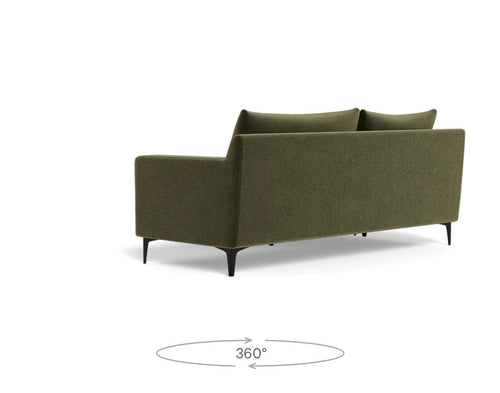 Interior Define Sloan 2-Seat Reversible Chaise Sectional- Ivy Performance Vintage Velvet