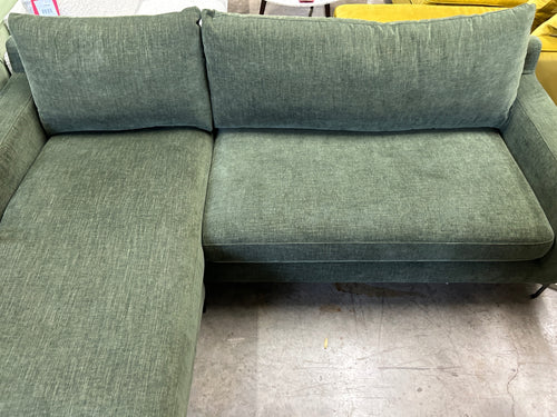 Interior Define Sloan 2-Seat Reversible Chaise Sectional- Ivy Performance Vintage Velvet