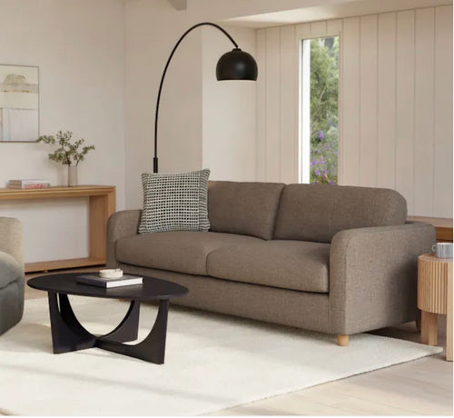 Vati 92" Sofa - Honey Oak And Buckler Brown