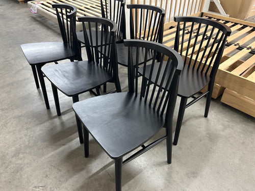 Set of 6 Rus Dining Chairs - Black