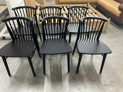 Set of 6 Rus Dining Chairs - Black