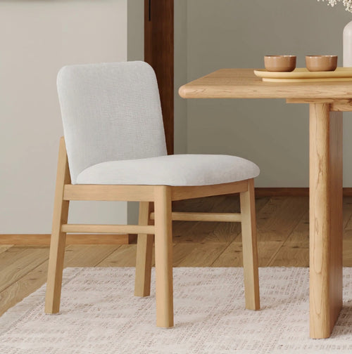Set of 4 Mikkel Dining Chairs - White Oak And Santolina Gray