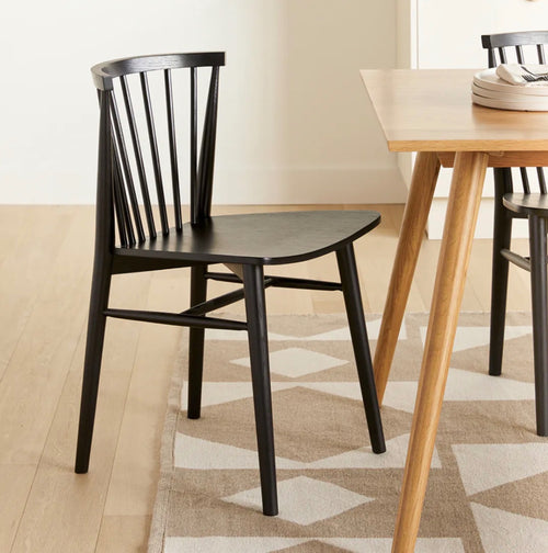Set of 6 Rus Dining Chairs - Black