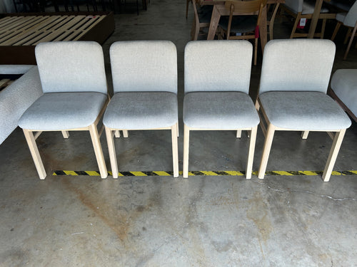 Set of 4 Mikkel Dining Chairs - White Oak And Santolina Gray