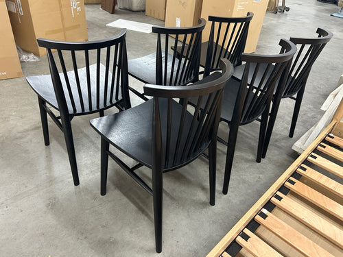 Set of 6 Rus Dining Chairs - Black