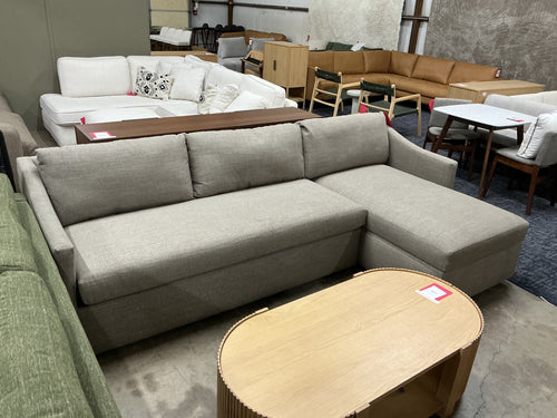 Landry 109" Right Storage Sleeper Sectional - Napa Taupe, Performance Fabric