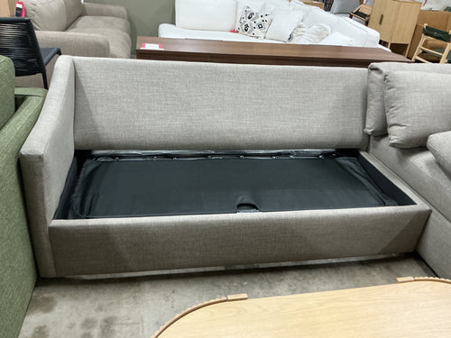 Landry 109" Right Storage Sleeper Sectional - Napa Taupe, Performance Fabric
