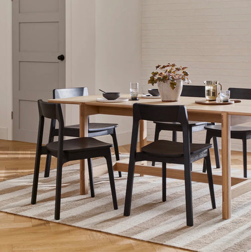 Set of 3 Gusfa Stackable Dining Chairs - Black