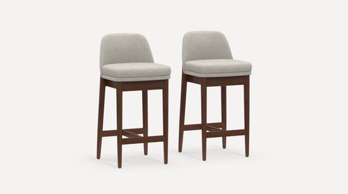 Set of 4 Burrow Alto Counter Stools - Walnut and Papyrus
