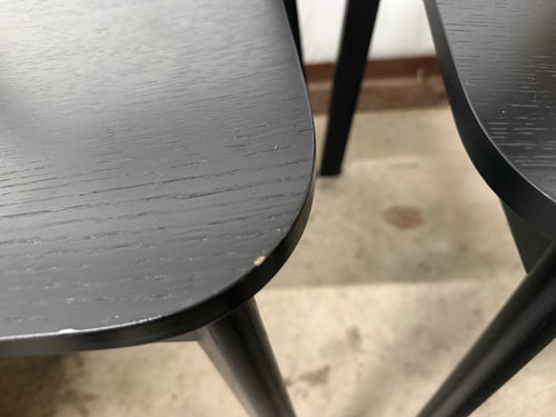 Set of 3 Gusfa Stackable Dining Chairs - Black