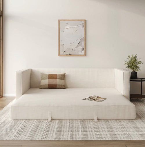 Sven 88" Tufted Sofa Bed - Biscuit Cream