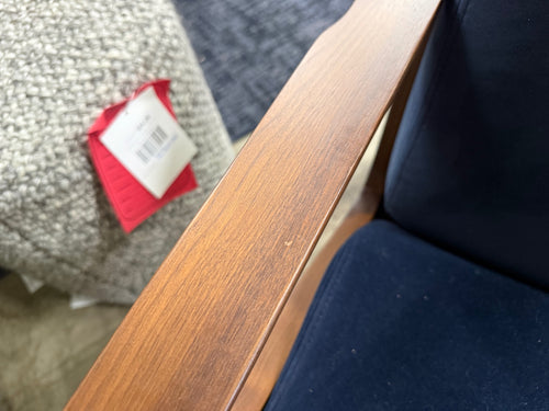 Otio 26" Velvet Lounge Chair - Walnut And Hale Ink