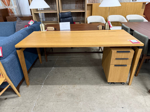 Madera 71" Desk and File Cabinet Set - Oak