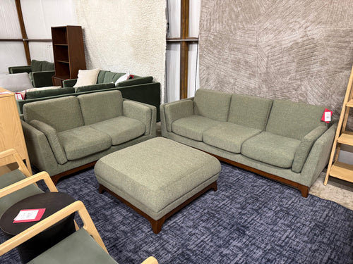Ceni Sofa, Loveseat, and Ottoman Set - Hemlock Green
