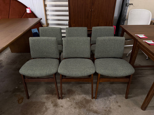 Set of 6 Nosh Dining Chairs - Walnut And Hemlock Green