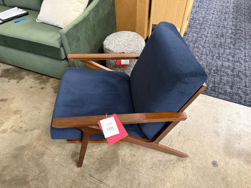 Otio 26" Velvet Lounge Chair - Walnut And Hale Ink