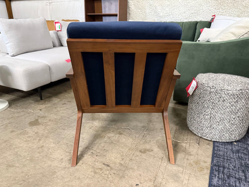 Otio 26" Velvet Lounge Chair - Walnut And Hale Ink