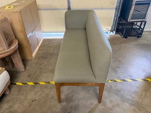 Rosin 56.75" Left Corner Banquette - Smoked Oak And Welsh Green