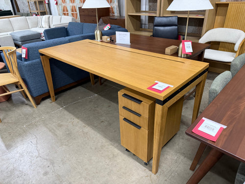 Madera 71" Desk and File Cabinet Set - Oak