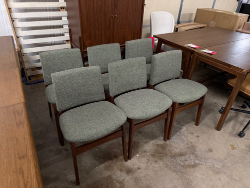 Set of 6 Nosh Dining Chairs - Walnut And Hemlock Green