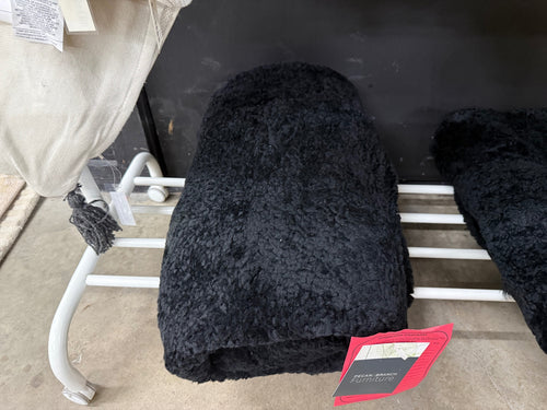 Four Hands Lavaca Floor Cushion Cover - Black Shorn Sheepskin