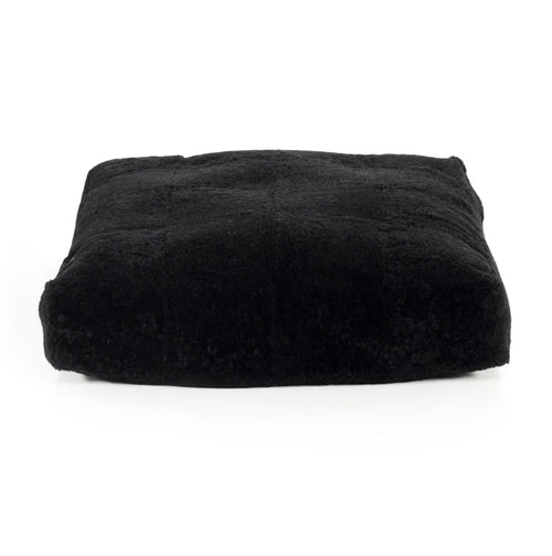 Four Hands Lavaca Floor Cushion Cover - Black Shorn Sheepskin