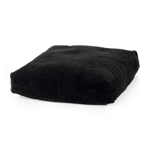 Four Hands Lavaca Floor Cushion Cover - Black Shorn Sheepskin