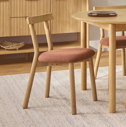 Pair of Ulka Dining Chairs - White Oak And Ratine Oxide