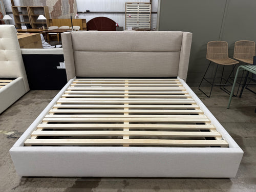 Calabri King Upholstered Bed - Napa White & Napa Quartz